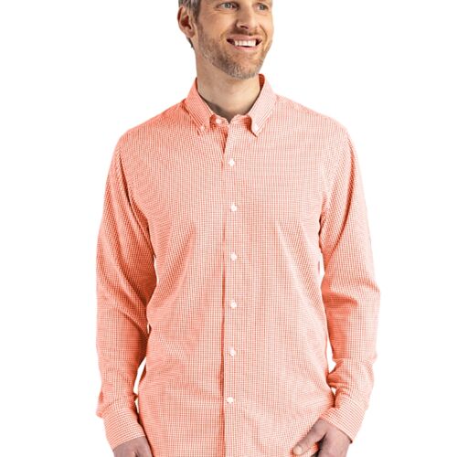Cutter & Buck Skyline Epic Confidence Recycled Gingham Mens Long Sleeve Dress Shirt Thumbnail