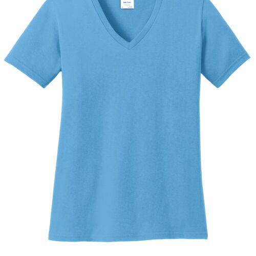 Port & Company® Women's Core Cotton V-Neck Tee (Woodsmiths) Thumbnail