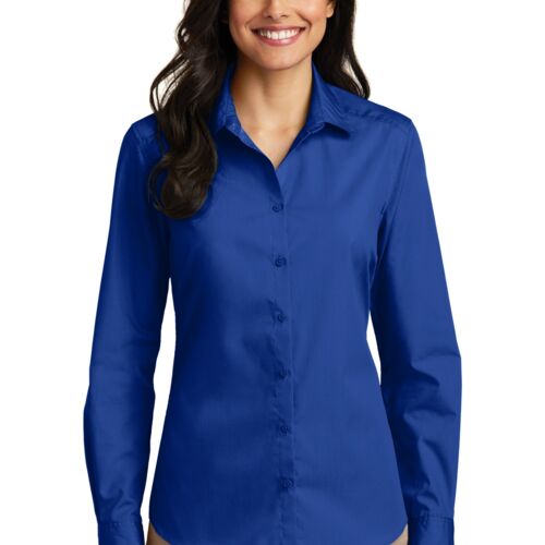 Port Authority® Women's Long Sleeve Carefree Poplin Shirt (Jaqua) Thumbnail